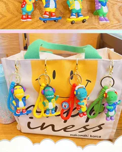 Schattige cartoon dinosaurussleutelhanger trendy tasbedel rugzak accessoire voor leuk cadeau