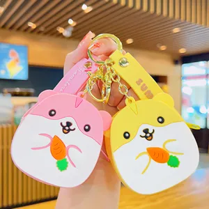 Schattige Hamster Siliconen Muntportemonnee Sleutelhanger Hanger Cartoon Dier Mini Portefeuille Tas Accessoires Voor Kinderen Vrouwen