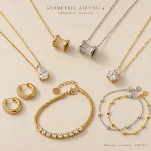 Juego de Collar con Colgante Geométrico Pendientes de Aro Pulsera de Cadena de Serpiente de Acero Inoxidable con Strass Estilo Occidental para Mujer Hombre