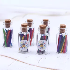 Miniature crayons de couleur en bouteille de verre pour maison de poupée OB11 accessoire