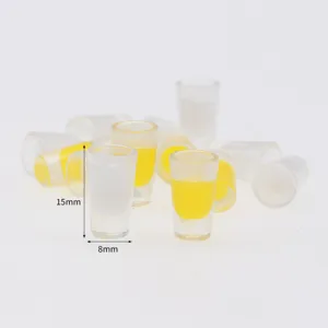 Miniatur Harz Orangensaft Tasse Modell für Puppenhaus BJD Food Play Zubehör 15mm.