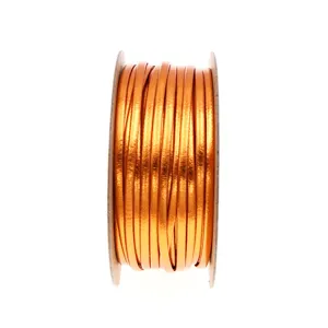 2mm metallic copper PU leather cord spool, ideal for DIY handmade bracelets and necklaces.