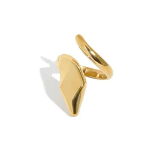 Gouden geometrische open ring voor dames, minimalistische roestvrijstalen sieraden.