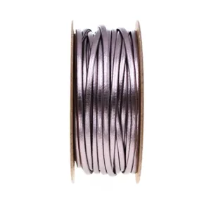 2mm metallic purple PU leather cord roll for DIY handmade jewelry bracelets necklaces making crafting.