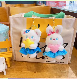 Lindo peluche estrella corazón dibujos animados llavero bolso colgante muñeca juguete