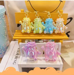 Colorful Cabbage Monster Keychain Cute Acrylic Bag Pendant Cartoon Car Key Ring Charm