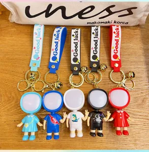 Glowing couple keychains cute cartoon bag pendants light up backpack hanging gifts