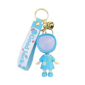 Luminous doll couple keychain cartoon cute bag pendant exquisite creative gift for backpack