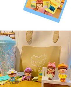 Porte-clés de dessin animé mignons avec chapeaux d'animaux, pendentif créatif pour sacs et voitures.
