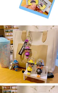 Cute cartoon monster keychain trendy toy bag pendant creative car key ring accessory gift item