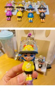 Cartoon monster keychain designer toy style cute backpack charm car key ring pendant
