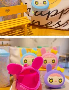 Süße Kaninchen Silikon Münzbörse Mini Cartoon Schlüsselanhänger Geldbörse Tasche Anhänger
