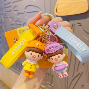 Porte-clés Créatif Poupée Animaux Dessin Animé Mignon Pendentif Sac en PVC pour Enfants Amis Cadeau Ornement Quotidien