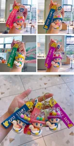 Cute PVC duck keychain capsule bag pendant stylish trendy accessory for car keys and bags