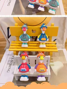 Simpatico ciondolo anatra portachiavi coppia borsa ciondolo auto anello chiave accessori di moda