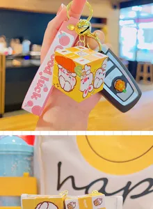 Porte-clés mignon de cube magique de lapin de dessin animé pendentif de sac à dos