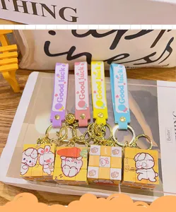 Porte-clés cube magique lapin de dessin animé mignon pendentif sac à dos décompression