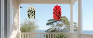 Cesta colgante de buganvillas artificiales flores falsas para decoración del hogar detalle