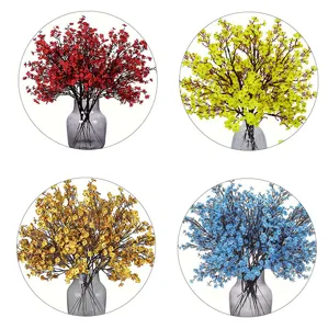 Artificial plum blossom flowers bunch fake floral bouquet wedding home decor arrangement