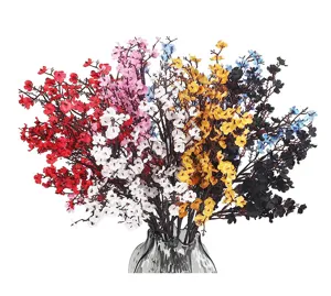 Artificial plum blossom branch bouquet 5 forks fake flowers for home wedding decor
