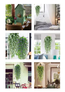 Guirlanda de flores artificiales de eucalipto colgantes para pared boda decoracion