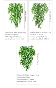 Artificial hanging fern vine plant wall decor fake foliage greenery for home decor simulation