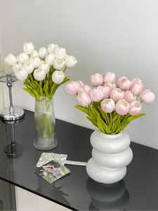 Flores de tulipanes artificiales ramo de seda PU para sala de estar decoración de mesa