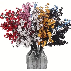 Multi Fork Artificial Gypsophila Prunus Mume Bouquet Silk Flower Wedding Bridal Bouquet Home Decor Floral Arrangement