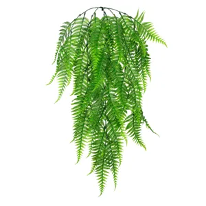 Artificial hanging fern plant fake green vine boston fern wall decor for home room indoor