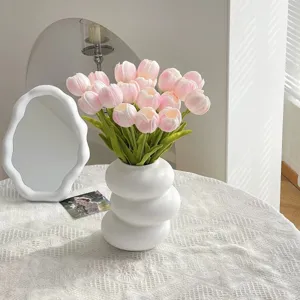 Flores de Tulipán Artificiales de PU Rama Sencilla Flores de Seda Falsas para Decoración de Sala de Hogar Boda Fiesta