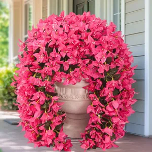 Enredadera de Flores Colgantes de Bougainvillea Artificial Planta Falsa de Seda Para Interior Exterior Hogar Jardín Decoración de Pared Boda Fiesta