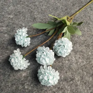 5-Têtes Artificielle Chrysanthème Fleur en Soie pour Maison Mariage Salon Décoration