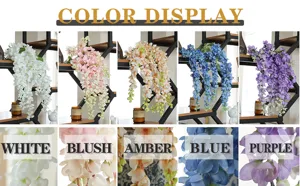 Flores de vid colgantes de glicinia artificial plantas de simulación para decoración de bodas