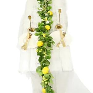 Artificial lemon vine table runner garland spring wedding home decor floral decoration