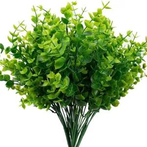 Künstliche Eukalyptus Blätter Geld Blatt Zweige Falsche Grüne Pflanzen Für Hochzeit Zuhause Blumenarrangement Dekor