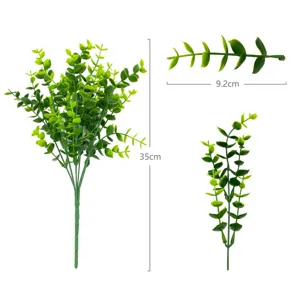 Künstliche Eukalyptus Geld Blatt Pflanze grüne Bündel Hochzeit Blumenarrangement.