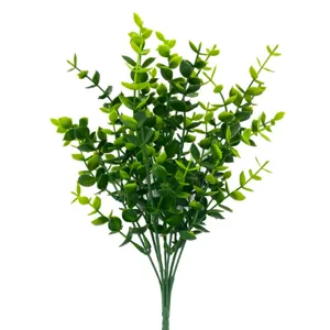 Künstliche Eukalyptusblätter Geldpflanze grüne Zweige für Hochzeit Blumenarrangements