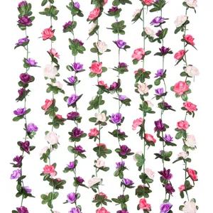 Artificial Rose Flower Garland Silk Vine Fake Flowers For Wedding Arch Home Garden Wall Party Decor Floral Arrangement