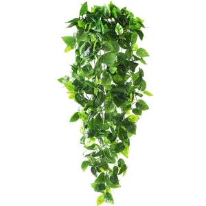 Künstliche Hängepflanze künstlicher Efeuranke grüne Hänge-Deko für Wand und Zimmerdekoration.