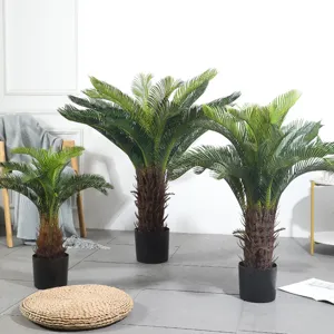 Planta en maceta de palmera de sagú artificial para decoración verde oficina hogar interior