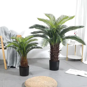 Planta en maceta de cicas artificial follaje verde falso para interior exterior decoracion