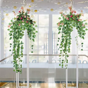 Plantes artificielles suspendues lierre faux fleurs décoration murale de mariage