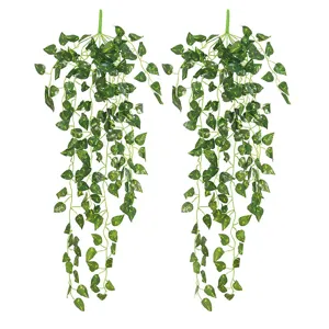 Plantes artificielles de lierre retombant pour décoration murale de maison, lot de 2.