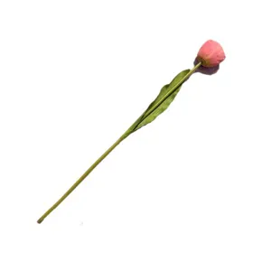 Artificial tulip single stem realistic pink flower home decor photography prop fake floral display