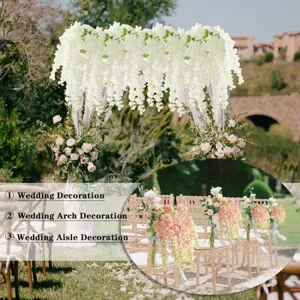 Hermosas flores artificiales de ratán colgante decoración para arco de boda y fiesta