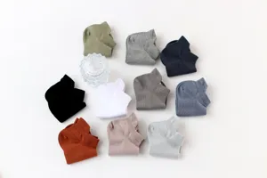Close-up detail of breathable cotton mesh short socks for men in assorted solid colors.
