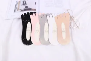 Calze da donna estive con dita traspiranti in rete a cinque dita invisibili basse