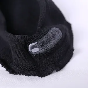 Mujeres negro calcetines invisibles escotados antideslizantes silicona talón pinkies