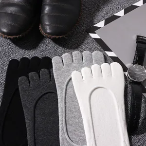 Men's five toe socks summer thin cotton breathable low cut invisible boat socks anti-slip