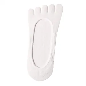 Men's white five-toe invisible socks summer thin cotton breathable low-cut boat socks